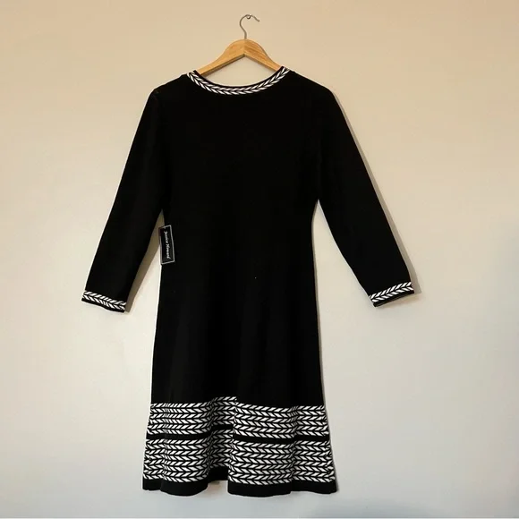 Printed-Trim Sweater Dress - Picture 11 of 12